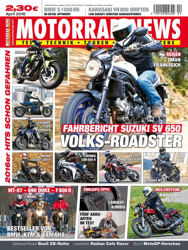 Bild von Die neue MOTORRAD NEWS 4/2016 - jetzt im Handel